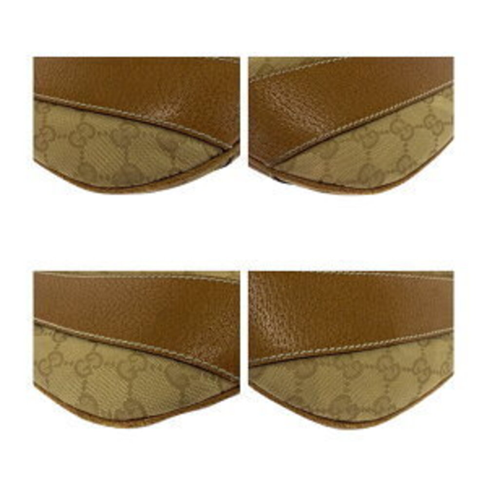 Gucci Tan Camel Tan Canvas Beige Tan Brown Bag Shoulder GG - Picture 3 of 10